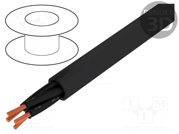 2x2.5mm2 Black Cable