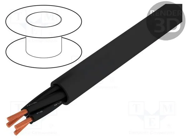 2x2.5mm2 Black Cable